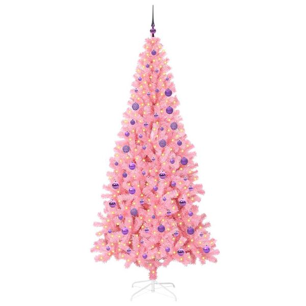vidaXL &Aacute;rbol de Navidad con 300 LED con soporte Rosa 180 cm PVC