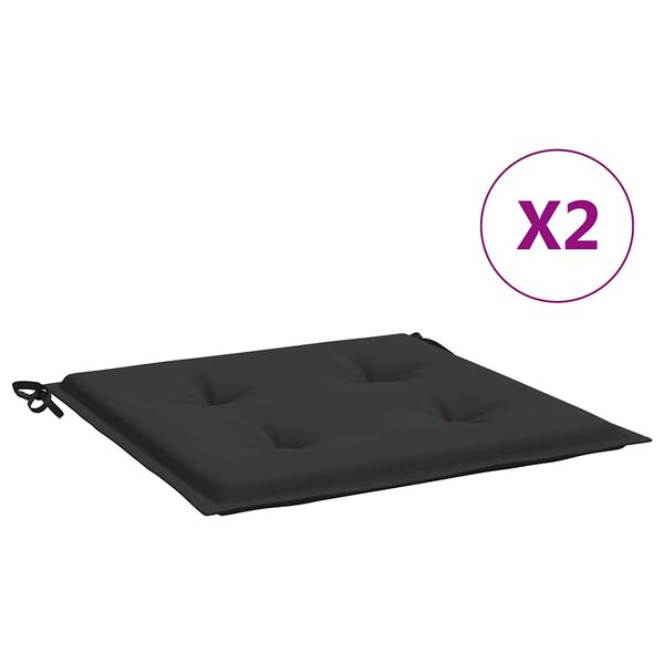 vidaXL Cojines de silla de jardín 2 uds tela Oxford negro 40x40x4 cm