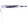 vidaXL Toldo retráctil automático azul y blanco 3,5x2,5 m