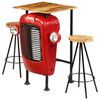 vidaXL Set de muebles de bar 3 pzas madera maciza mango 60x60x107 cm
