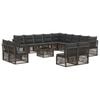 vidaXL Conjunto de sof&aacute;s de jard&iacute;n 14 uds. Gris rat&aacute;n sint&eacute;tico