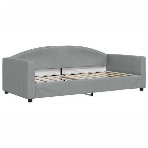vidaXL Sofá cama con colchón tela gris claro 90x190 cm