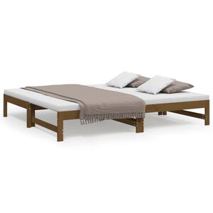 vidaXL Sof&aacute; cama extra&iacute;ble sin colch&oacute;n marr&oacute;n miel 2x(90x190) cm