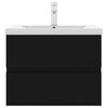 vidaXL Mueble con lavabo madera de ingenier&iacute;a negro