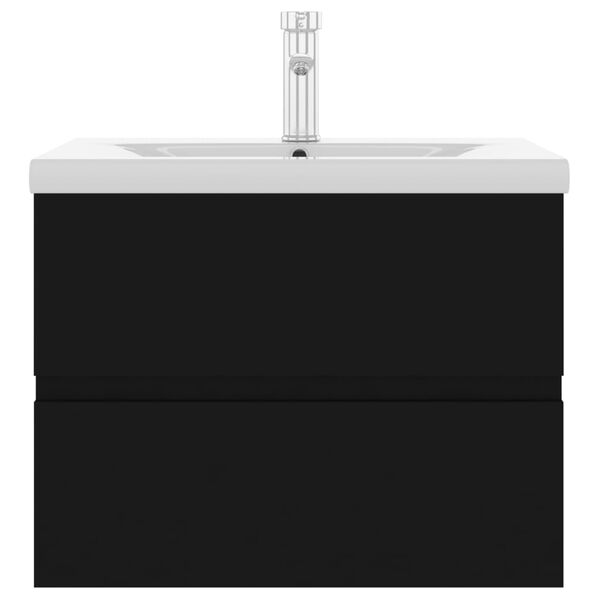 vidaXL Mueble con lavabo madera de ingenier&iacute;a negro