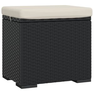 vidaXL Otomana con coj&iacute;n negro 40x30x40 cm rat&aacute;n sint&eacute;tico