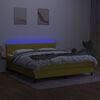 vidaXL Cama box spring colch&oacute;n y luces LED tela verde 160x200 cm
