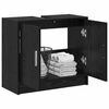 vidaXL Gabinete de Ba&ntilde;o con almacenamiento Roble Negro 63 x 29 x 55 cm