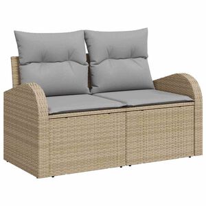 vidaXL Conjunto de sof&aacute; de jard&iacute;n 8 uds. 7 plaza Beige y gris