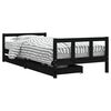 vidaXL Estructura de cama ni&ntilde;os con cajones madera pino negro 90x200cm