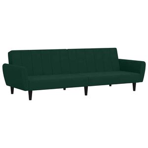 vidaXL Sof&aacute; cama de 2 plazas terciopelo verde oscuro