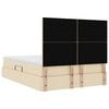 vidaXL Cama con almacenamiento y LED Crema 140 x 200 cm Poli&eacute;ster