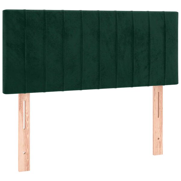 vidaXL Cabecero con LED de terciopelo verde oscuro 80x5x78/88 cm