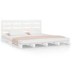 vidaXL Estructura de cama sin colch&oacute;n madera de pino blanca 150x200 cm
