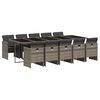 vidaXL Set de comedor de jard&iacute;n 11 pzas y cojines rat&aacute;n sint&eacute;tico gris