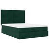 vidaXL Estructura de cama otomana con colchones verde oscuro 140x200cm