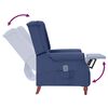 vidaXL Sillón reclinable de masaje de tela azul