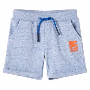 Pantalones cortos infantiles con cordón azul mélange 140