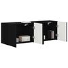 vidaXL Mueble de TV Montado en la Pared 2 pcs Negro 59,5 x 31 x 40 cm