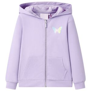 Sudadera infantil con capucha color lila 92