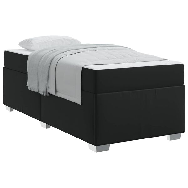 vidaXL Estructura de cama con colch&oacute;n Negro 100 x 200 cm tela