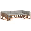 vidaXL Conjunto de sof&aacute;s de exterior 9 pcs Gris Natural y Claro