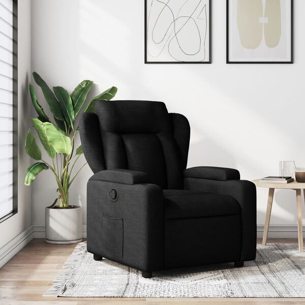 vidaXL Sill&oacute;n reclinable de tela negra