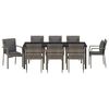 vidaXL Conjunto de Comedor de Jard&iacute;n 9 pcs Gris rat&aacute;n sint&eacute;tico