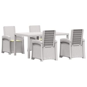 vidaXL Conjunto de Comedor de Jard&iacute;n 5 uds. Blanco y Crema PP