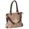 vidaXL Bolso estilo shopper marr&oacute;n 41x63 cm lona y cuero real