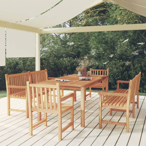 vidaXL Juego de comedor para jard&iacute;n 5 piezas madera maciza de teca