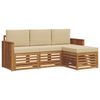 vidaXL Conjunto de sof&aacute;s de exterior con coj&iacute;n 4 pcs Natural y Beige