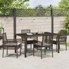 vidaXL Conjunto de Comedor de Jard&iacute;n 5 pcs Marr&oacute;n rat&aacute;n sint&eacute;tico
