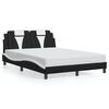 vidaXL Estructura de cama Viana con LED sin colch&oacute;n negro y blanco 140x190 cm