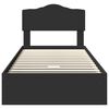 vidaXL Cama con almacenamiento Negro 70 x 190 cm Madera de ingenier&iacute;a