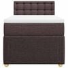 vidaXL Cama box spring con colch&oacute;n tela marr&oacute;n oscuro 90x190 cm