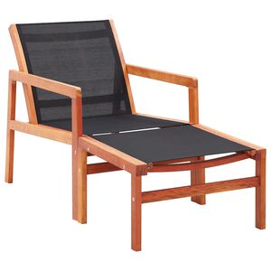 vidaXL Silla de jard&iacute;n con reposapi&eacute;s madera de eucalipto y textilene