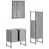 vidaXL Set de muebles de ba&ntilde;o 3 pzas madera contrachapada gris sonoma