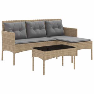 vidaXL Conjunto de sof&aacute;s de jard&iacute;n con coj&iacute;n 2 pcs rat&aacute;n sint&eacute;tico