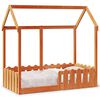 vidaXL Cama con forma de casa de ni&ntilde;os madera maciza marr&oacute;n 70x140 cm