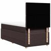 vidaXL Cama box spring con colch&oacute;n tela marr&oacute;n oscuro 90x190 cm