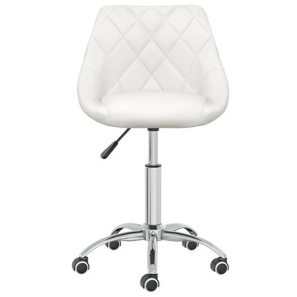 vidaXL Silla de comedor giratoria cuero sintético blanco
