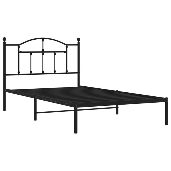 vidaXL Estructura cama sin colchón con cabecero metal negro 107x203 cm