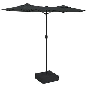 vidaXL Sombrilla doble de jard&iacute;n con luces LED antracita 316x145 cm