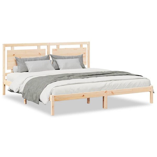 vidaXL Cama extralarga sin colch&oacute;n madera maciza 180x210 cm