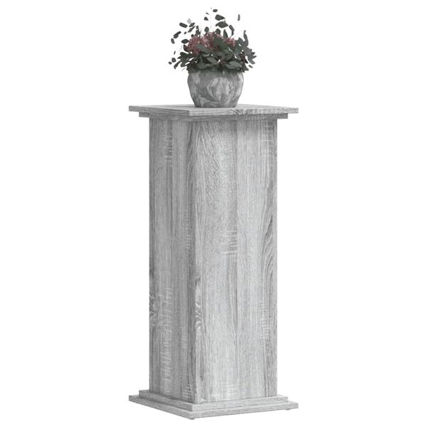 vidaXL Soportes de plantas madera ingenier&iacute;a gris Sonoma 33x33x80 cm