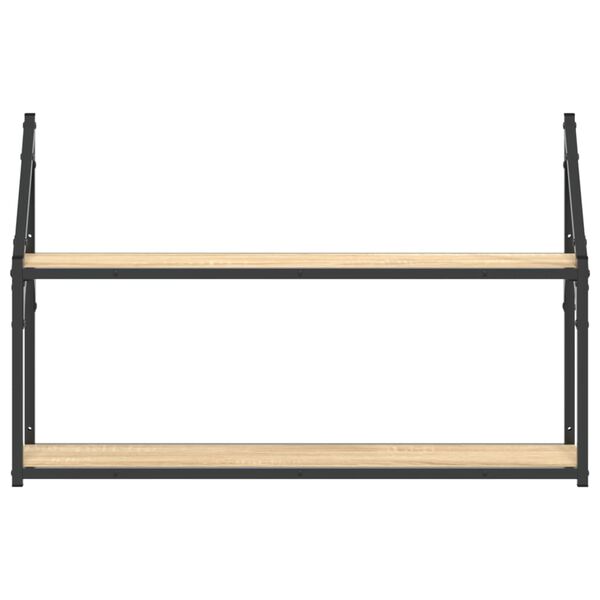 vidaXL Estanter&iacute;a de pared 2 niveles madera roble Sonoma 80x21x51 cm