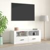 vidaXL Mueble de TV madera contrachapada blanco brillo 100x35x40 cm