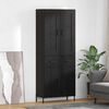 vidaXL Aparador alto con caj&oacute;n 2 pcs Roble Negro Madera de ingenier&iacute;a