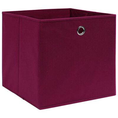 vidaXL Cajas de almacenaje 4 uds tela rojo oscuro 32x32x32 cm